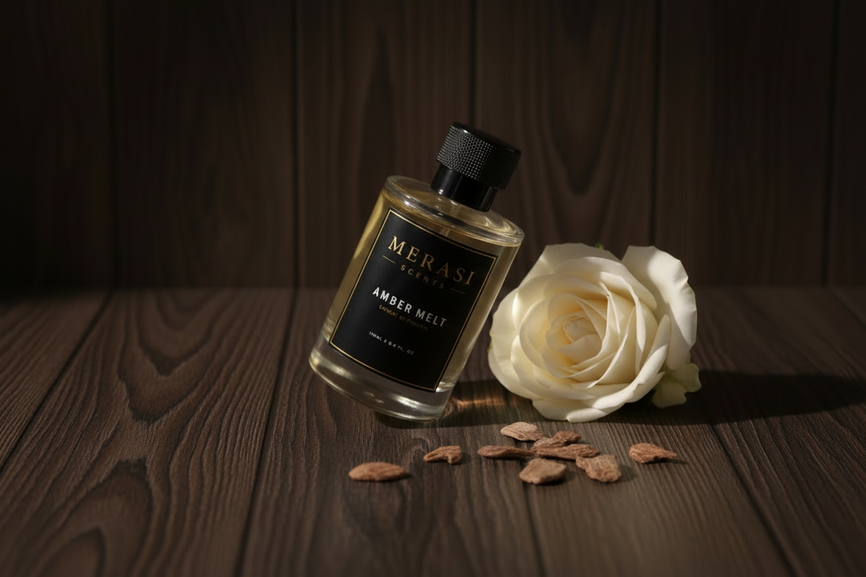 AMBER MELT perfume bottle by Merasi Scents alternate angle